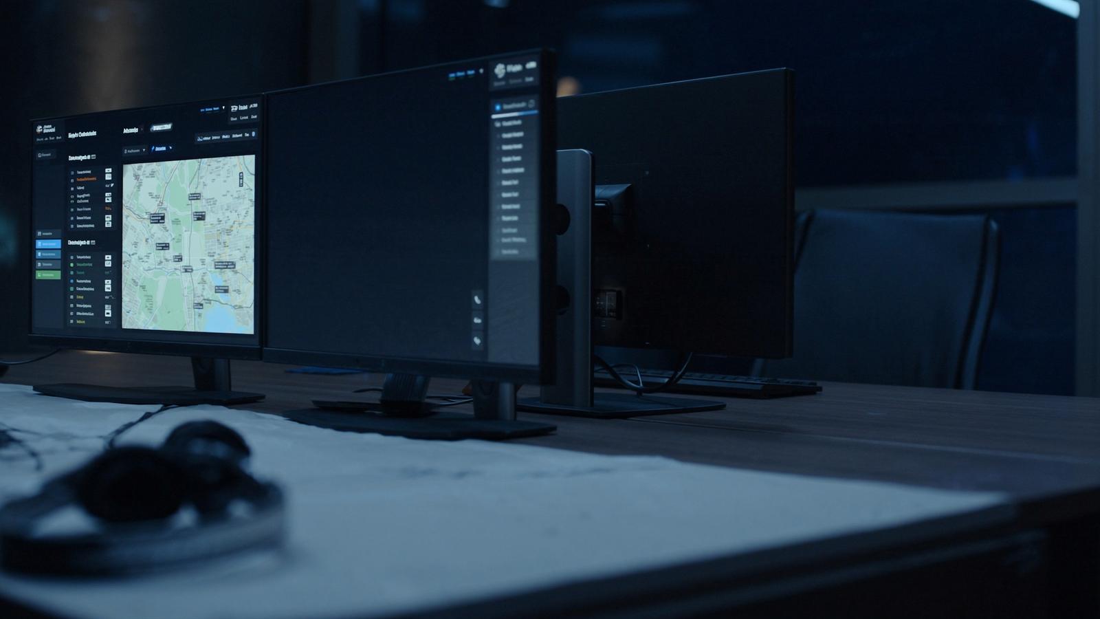 Support operations desk with service dashboards